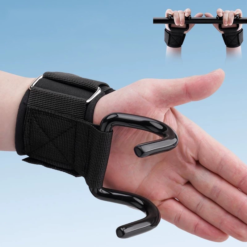 1 زوج رفع الأثقال هوك القبضات  - مراجعة Wrist Wraps Weightlifting Support وسعره